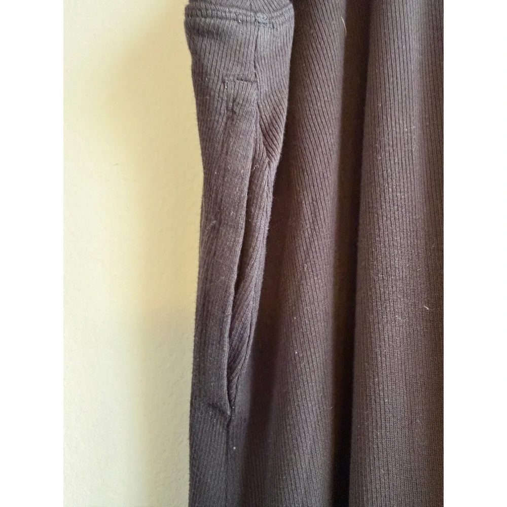 Athleta Well Rested Rib Sleep Wide Leg Pant Black Ribbed Knit Pajama Mens‎ L